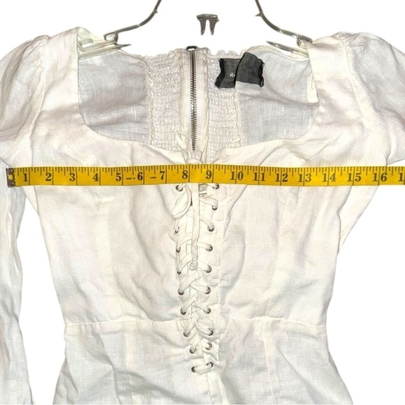 Host Pick 🎉▶️ Reformation ◀️ Paloma White Linen Lace Up Top - Picture 10 of 16